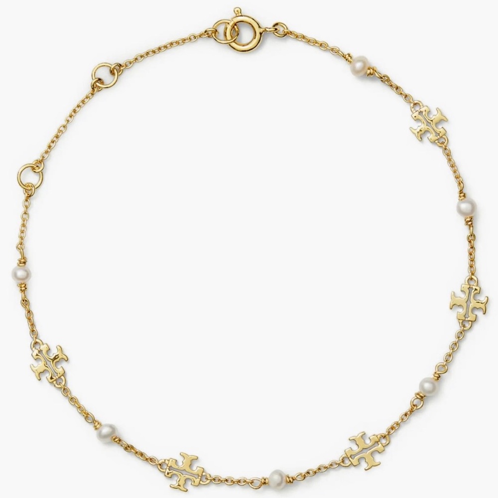 Tory Burch Gold Bracelet with Pearl Details